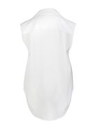 White Silk Top With Chain And Logo Scarf Givenchy White Silk Top With Chain And Logo Scarf - Bianco