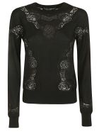 Dolce & Gabbana Floral Lace Paneled Sweatshirt Dolce & Gabbana Floral Lace Paneled Sweatshirt - Black