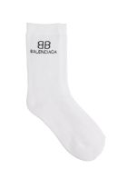 Socks In White Cotton Balenciaga Socks In White Cotton - BIANCO/NERO