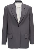 Tela Dolly Grey Blazer In Wool Blend Tela Dolly Grey Blazer In Wool Blend - Grey