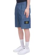 Stone Island Shorts In Blue Denim Stone Island Shorts In Blue Denim - blue
