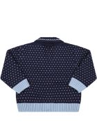 Fendi Blue Cardigan For Baby Boy With Doubles Ff Fendi Blue Cardigan For Baby Boy With Doubles Ff - Blue