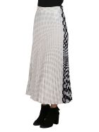 White And Navy Viscose Skirt MM6 Maison Margiela White And Navy Viscose Skirt - Bianco