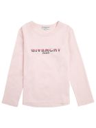 Givenchy Long-sleeved T-shirt In Pink Cotton With Logo Print Givenchy Long-sleeved T-shirt In Pink Cotton With Logo Print - Pink