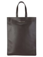 Comme Des Garcons Wallet Leather Logo Print Tote Bag Comme des Garçons Wallet Comme Des Garcons Wallet Leather Logo Print Tote Bag - BROWN