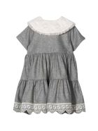 Fendi Gray Dress With Flounces Brunello Cucinelli Kids Fendi Gray Dress With Flounces Brunello Cucinelli Kids - Grigio