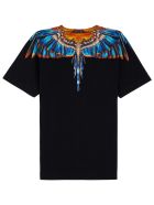 Marcelo Burlon Blue Grizzly Wings Black Cottont-shirt Marcelo Burlon Blue Grizzly Wings Black Cottont-shirt - Black