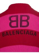 Unisex Pink And Red Striped Crewneck Pullover Balenciaga Unisex Pink And Red Striped Crewneck Pullover - Red/pink