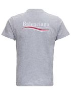 Balenciaga Grey Cotton T-shirt With Logo Print Balenciaga Grey Cotton T-shirt With Logo Print - Grey