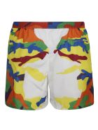 Vltn Logo Camouflage Shorts Valentino Vltn Logo Camouflage Shorts - White