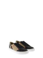 Burberry New Salmond - House Check And Leather Sneakers Burberry New Salmond - House Check And Leather Sneakers - Black