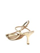 Michael Kors Tasha Sandal In Laminated Leather Michael Kors Tasha Sandal In Laminated Leather - Oro