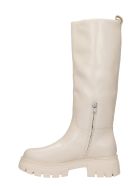 Ash Lucky Low Heels Boots In Beige Leather Ash Lucky Low Heels Boots In Beige Leather - beige