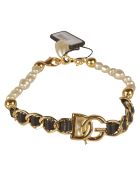 Pearl Embellished Logo Bracelet Dolce & Gabbana Pearl Embellished Logo Bracelet - Oro