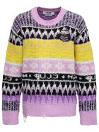 MSGM Multicolor Ikat Sweater With Ripped Inserts MSGM Multicolor Ikat Sweater With Ripped Inserts - Multicolor
