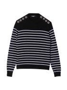 Balmain Unisex Striped Sweater Balmain Unisex Striped Sweater - Nero/bianco