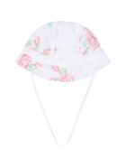 Blumarine White Sun Hat For Babygirl Blumarine White Sun Hat For Babygirl - White