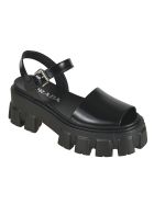 Prada Side Buckled Wedge Sandals Prada Side Buckled Wedge Sandals - Black