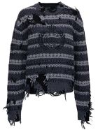 Balenciaga Destroyed Sweater In Wool Blend Balenciaga Destroyed Sweater In Wool Blend - Grey