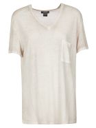 Avant Toi Loose V-neck T-shirt Avant Toi Loose V-neck T-shirt - Beige