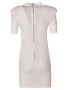 Balmain Button Placket Knit Slim Dress Balmain Button Placket Knit Slim Dress - White