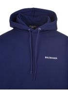 Unisex Dark Blue Balenciaga Wide Line Hoodie Balenciaga Unisex Dark Blue Balenciaga Wide Line Hoodie - Marine blue/white