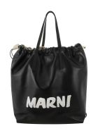 Marni Gusset - Smooth Calfskin Backpack Marni Gusset - Smooth Calfskin Backpack - Black/beige