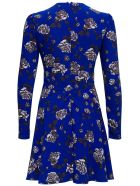 RED Valentino Cady Blue Dress With Floral Print RED Valentino Cady Blue Dress With Floral Print - Blu