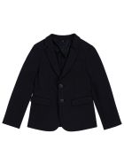 Emporio Armani Black Viscose Blend Blazer Emporio Armani Black Viscose Blend Blazer - Black
