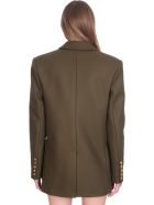 Balmain Outerwear In Green Wool Balmain Outerwear In Green Wool - green
