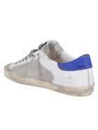 Golden Goose White Leather And Canvas Super-star Sneakers Golden Goose White Leather And Canvas Super-star Sneakers - Silver/white Red