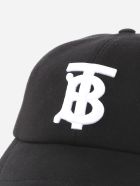 Burberry Baseball Cap With Monogram Burberry Baseball Cap With Monogram - Black