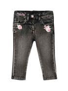 Monnalisa Black Jeans In Denim Monnalisa Black Jeans In Denim - Denim