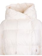 White Down Jacket With Belt And Sleeve With Concealed Fringes Ermanno Scervino White Down Jacket With Belt And Sleeve With Concealed Fringes - MARSHMALL