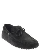 Tod's Suede Moccasin With Grommets Tod's Suede Moccasin With Grommets - Black