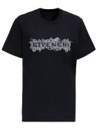 Givenchy Black Cotton T-shirt With Logo Print Givenchy Black Cotton T-shirt With Logo Print - Black