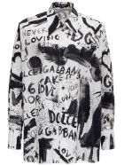 Dolce & Gabbana Graffiti Cotton Poplin Shirt Dolce & Gabbana Graffiti Cotton Poplin Shirt - White