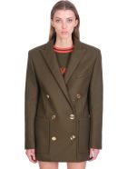 Balmain Outerwear In Green Wool Balmain Outerwear In Green Wool - green