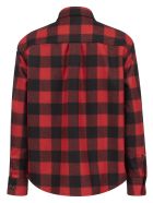 Wool Blend Patchwork Shirt Jacket Woolrich Wool Blend Patchwork Shirt Jacket - RED AND BLACK