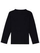 Emporio Armani Long-sleeved Blue Cotton T-shirt With Logo Print Emporio Armani Long-sleeved Blue Cotton T-shirt With Logo Print - Blu