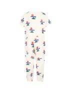 Bobo Choses Ivory Jumpsuit For Girl With Logos Bobo Choses Ivory Jumpsuit For Girl With Logos - Ivory
