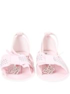 Blumarine Pink Sandals For Baby Girl With Logo Blumarine Pink Sandals For Baby Girl With Logo - Pink