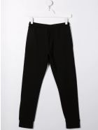 Kids Black Joggers With Logo And Maple Leaf Dsquared2 Kids Black Joggers With Logo And Maple Leaf