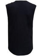 Balmain Top Con Logo Floccato A Contrasto E Bottoni Dorati Balmain Top Con Logo Floccato A Contrasto E Bottoni Dorati - Black