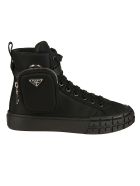 Prada Pouch Applique Lace-up Ankle Boots Prada Pouch Applique Lace-up Ankle Boots - Black