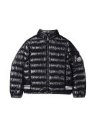 Moncler Shiny Down Jacket With Logo Patch Moncler Shiny Down Jacket With Logo Patch - Unico