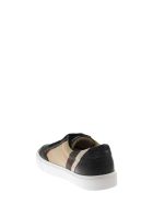 Burberry New Salmond - House Check And Leather Sneakers Burberry New Salmond - House Check And Leather Sneakers - Black
