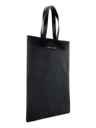 Comme Des Garcons Wallet Leather Logo Print Tote Bag Comme des Garçons Wallet Comme Des Garcons Wallet Leather Logo Print Tote Bag - BLACK