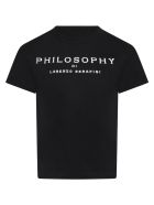 Philosophy di Lorenzo Serafini Black T-shirt For Kids With Logo Philosophy di Lorenzo Serafini Black T-shirt For Kids With Logo - Nero