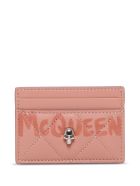 Alexander McQueen Pink Leather Card Holder With Logo Alexander McQueen Pink Leather Card Holder With Logo - Pink